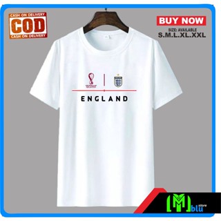 เสื้อยืด T SHIRT T-SHIRT Ball ENGLAND Uk World Cup FIFA 2022 Cotton COMBED 30S