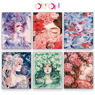 Orfon] ภาพวาดสีน้ํามัน รูปดอกไม้ 40x50 ซม. ของขวัญ สําหรับตกแต่งบ้าน DIY