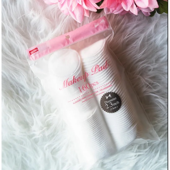 Daiso Makeup Pad Cotton ผ้าฝ้ายหนาผ้าฝ้ายนุ่มเช็ด Daiso คุ้มค่าขายดี DAISO Cotton Puff Square