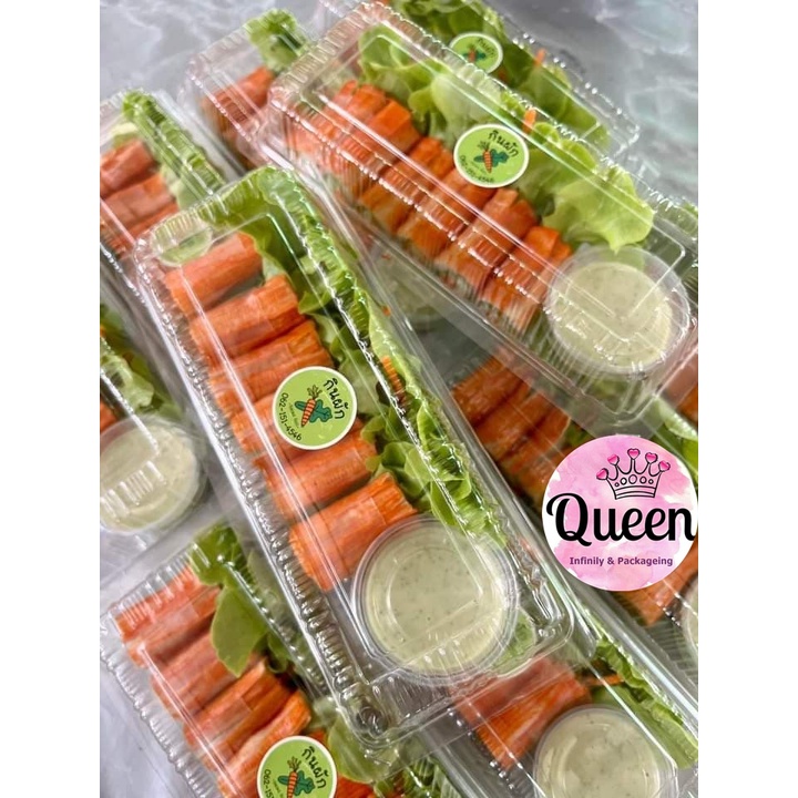 กล่องสลัดโรล กล่องแซนวิส  TC-OPS ไม่เป็นไอน้ำ 100 ใบ/แพค กล่องใส่สลัดโรล กล่องบรรจุอาหาร