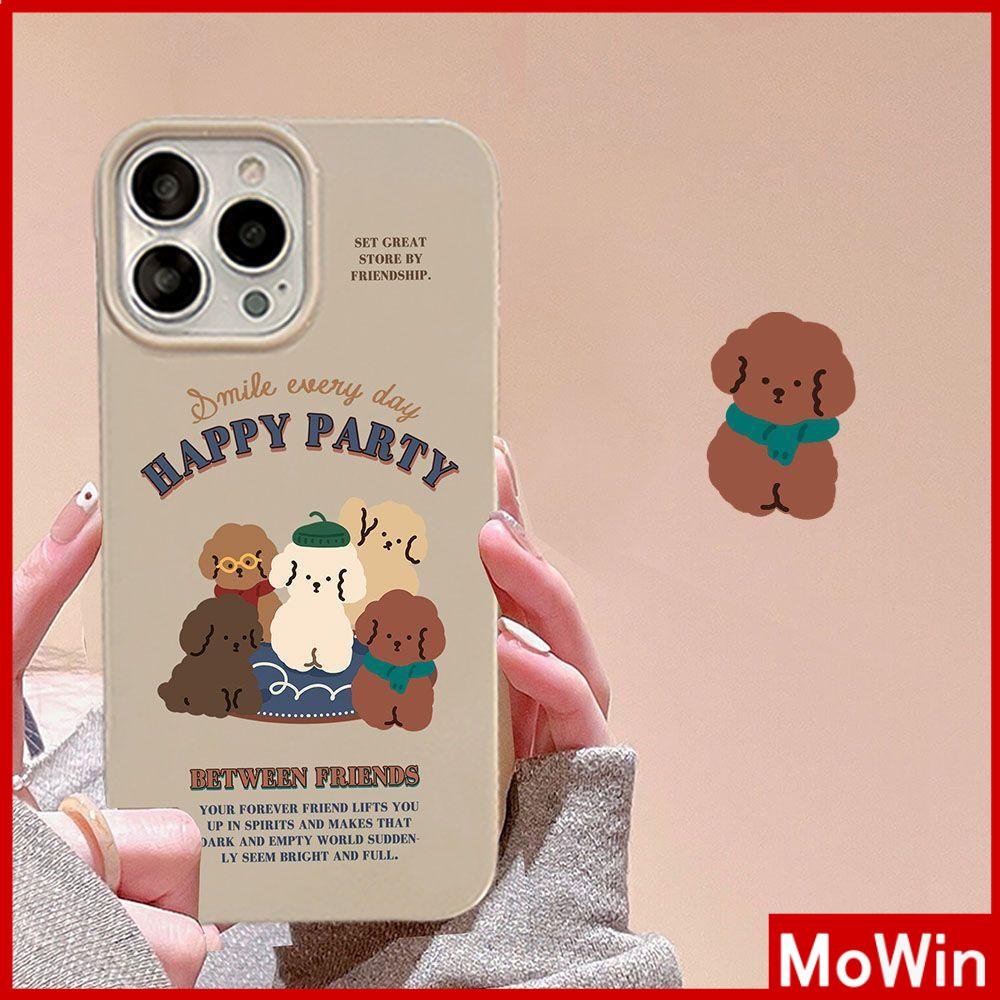 Mowin - เข้ากันได้สำหรับ 15 เคสไอโฟน11 สำหรับ 14 Pro Max เคส iPhone เคสเคลือบเงา TPU เคสนิ่ม กันกระแทกป้องกันกล้องสีเทาสีขาวสีกากีการ์ตูนน่ารักเข้ากันได้สำหรับ iPhone 13 Pro max 12 Pro Max 11 xr xs 7Plus 7 8