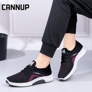 CANNUP รองเท้าผ้าใบแฟชั่น รองเท้าเปิดส้น ส้นสูง5cm เตรียมจัดส่ง VB111708