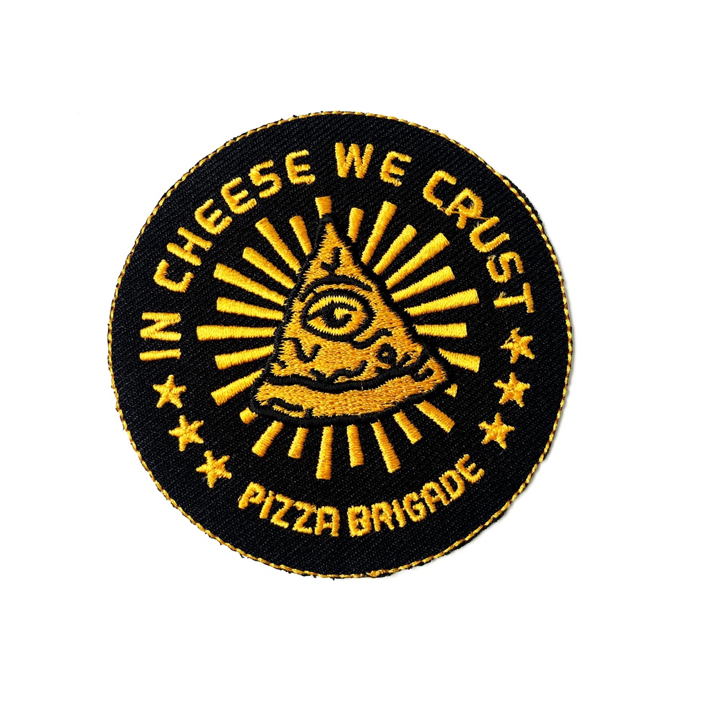 ตัวรีดติดเสื้อ พิซซ่า ชีส pizza Cheese วงกลม ไบค์เกอร์ งานเท่ห์ๆ ตัวรีด (Size M) อาร์มรีด อาร์มรีดติดเสื้อ