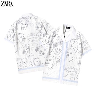 Zara เสื้อเชิ้ตลําลอง คอปก สําหรับผู้ชาย และผู้หญิง