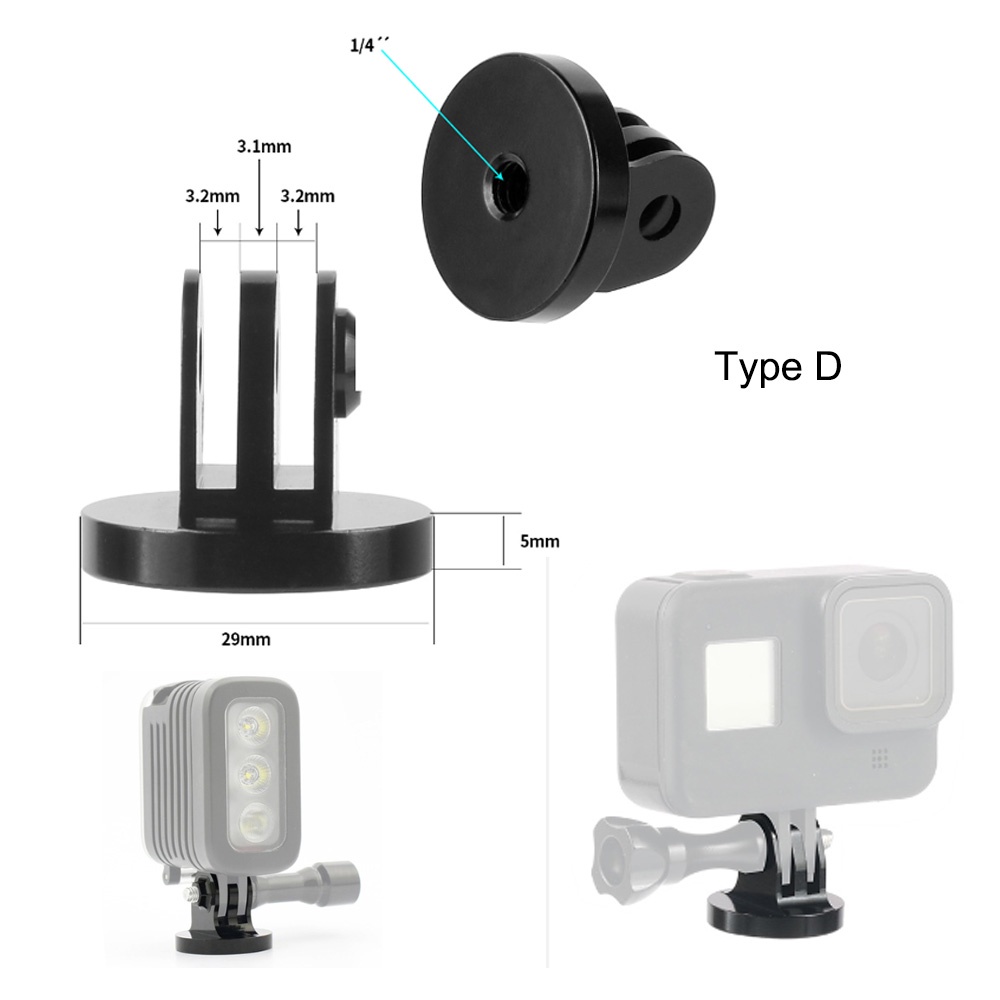 Xt-บวก 2ชิ้นอลูมิเนียมอัลลอยด์กล้องคงที่ฐานที่นั่งมินิขาตั้งกล้องเมาขยายจักรยานเชื่อมต่ออะแดปเตอร์เข้ากันได้สําหรับ โกโปร 13 12 11