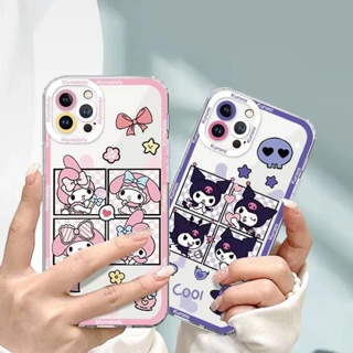 เคสโทรศัพท์มือถือแบบนิ่ม TPU ลายการ์ตูน Kuromi Melody สําหรับ iPhone 14 13 12 11 Mini Pro Max XS XR X SE Pro 6 6s 7 8 Plus