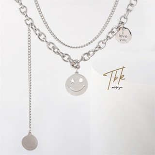 TBK สร้อยคอผู้หญิง ลูกปัดแฟชั่น แฟชั่น เท่ๆ ไม่ลอกไม่ดํา necklace วินเทจ สแตนเลส แฟชั่นผู้ชาย แฟชั่นผู้หญิง 18k สําหรับผู้หญิง 207n