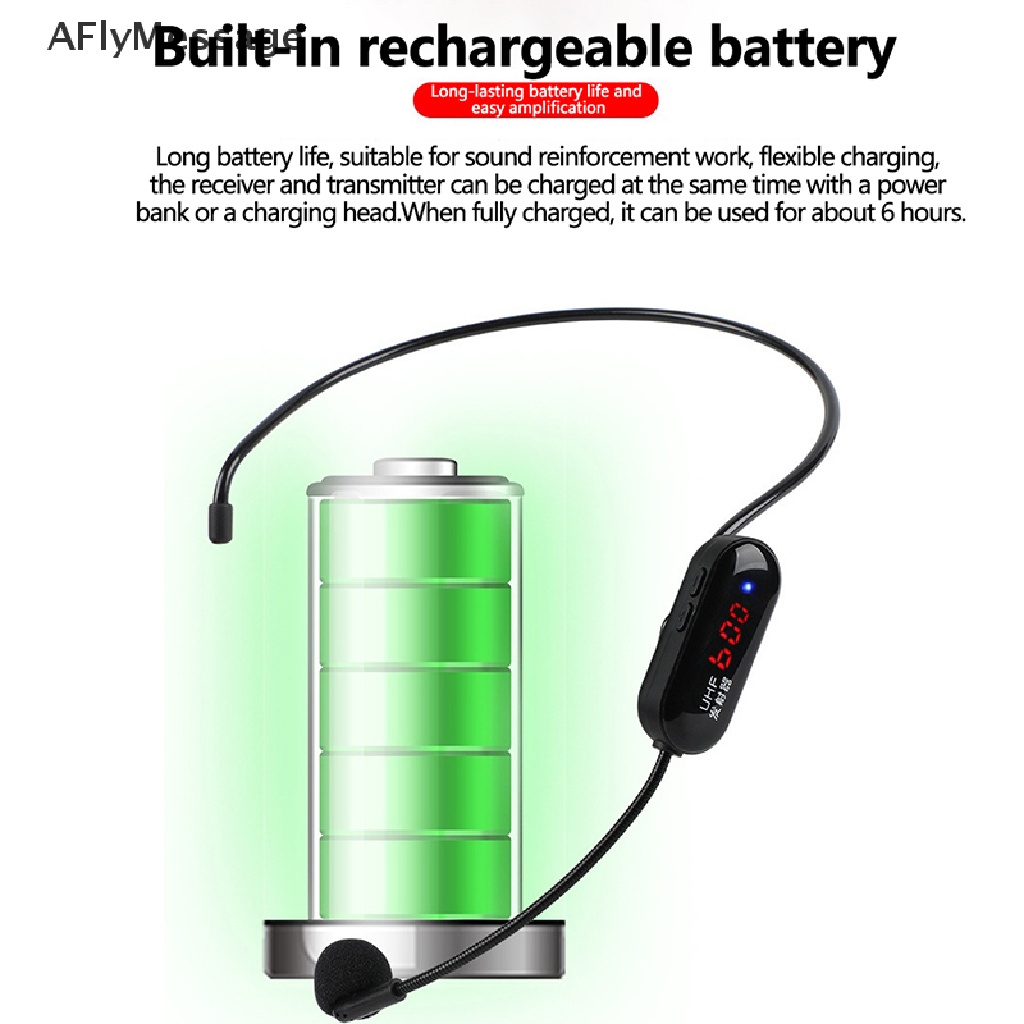 Afl ชุดหูฟังไมโครโฟนไร้สาย UHF 2 In 1 สําหรับเครื่องขยายเสียง TH #8