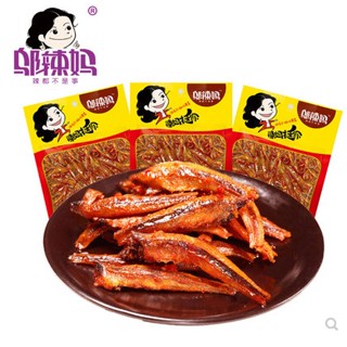 อู๋แม่เผ็ดปลาขี้เมาเผ็ด45g 麻辣豆皮味