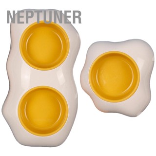 BNeptuner ชามพลาสติก กันลื่น ขนาดใหญ่ จุของได้เยอะ สีขาว สําหรับใส่อาหารสัตว์เลี้ยง สุนัข แมว