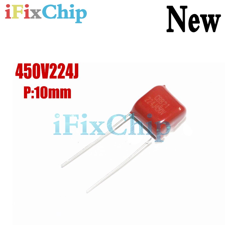 10PCS ยี่ห้อใหม่ 450V224J 224J450V Pitch 10 มม.450V 224J CBB ตัวเก็บประจุฟิล์มโพรพิลีน