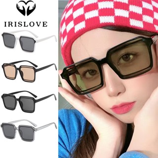 Irislove แว่นตากันแดด เลนส์สีน้ําตาล กรอบสีดํา ขนาดใหญ่ โอเวอร์ไซซ์ สไตล์สตรีท สําหรับผู้หญิง