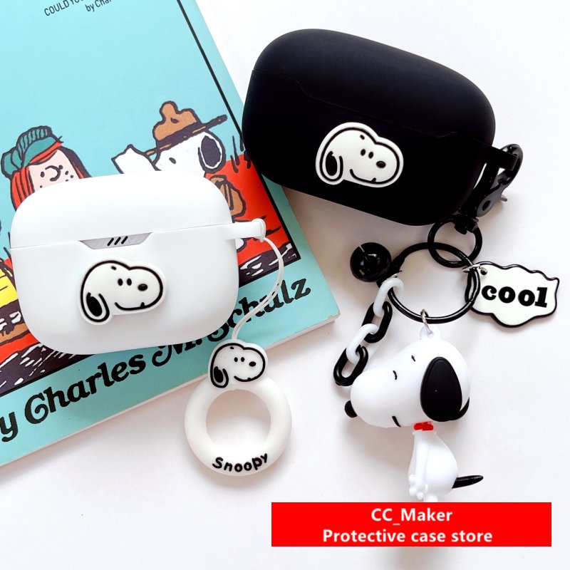 JBL Wave Beam Case Cartoon Snoopy Keychain Lanyard JBL Wave200 TWS Silicone Soft Shell Case JBL Wave