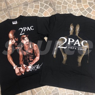 เสื้อยืดแฟชั่น เสื้อยืดผู้หญิง ❣ ❒▥❤₪✱เสื้อ BOOTLEG TUPAC SHAKUR ลายพิมพ์ใหญ่สไตล์วินเทจ 1S@ Tee