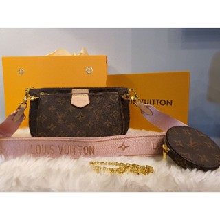 Lv multi pochette pink strap