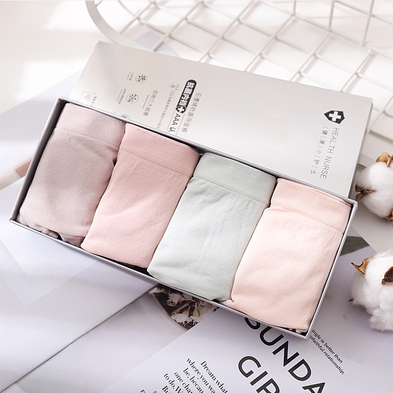【พร้อมส่ง】กางเกงชั้นใน กราฟีน ต้านเชื้อแบคทีเรีย 4 ชิ้น