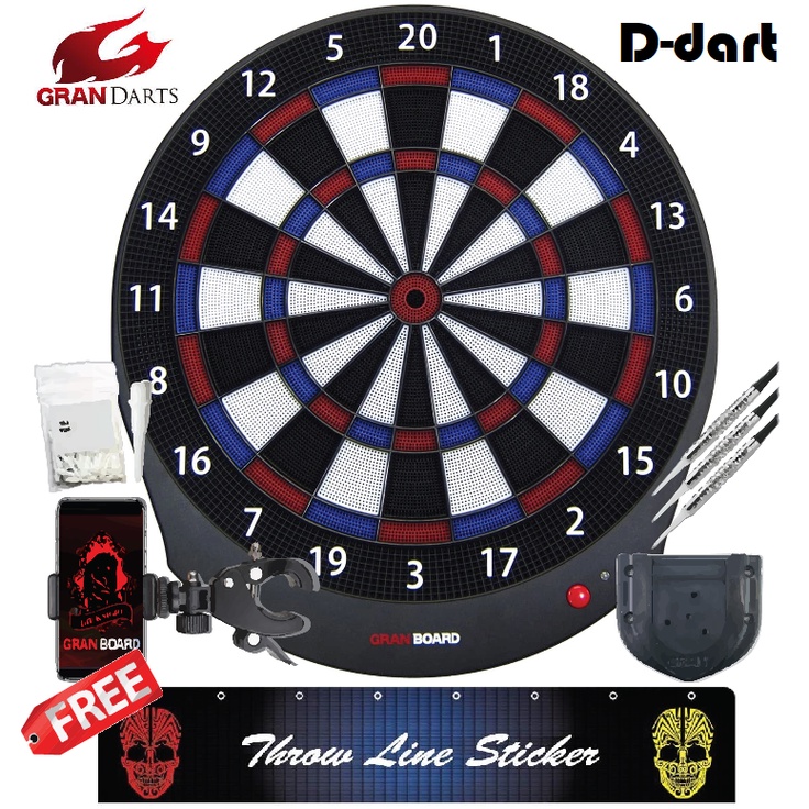 GRAN BOARD DASH DART BOARD (สีฟ้า) GLOBAL ONLINE ELECTRONIC BLUETOOTH DARTBOARD FULL PACKAGE