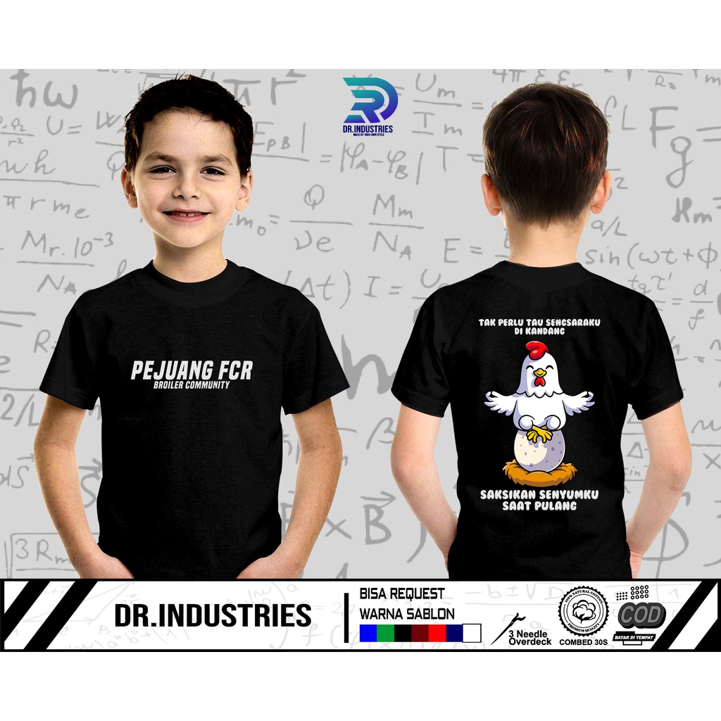 เสื้อยืดเด็ก Broiler Chicken Farmer Community FCR Fighter Sengsara Among the Smile Home - DR INDUSTR