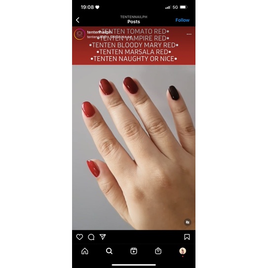 น้ำยาทาเล็บ tenten สีแดง