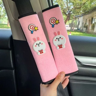 ปลอกหุ้มสายเข็มขัดนิรภัยรถยนต์ ลายการ์ตูนน่ารัก สร้างสรรค์