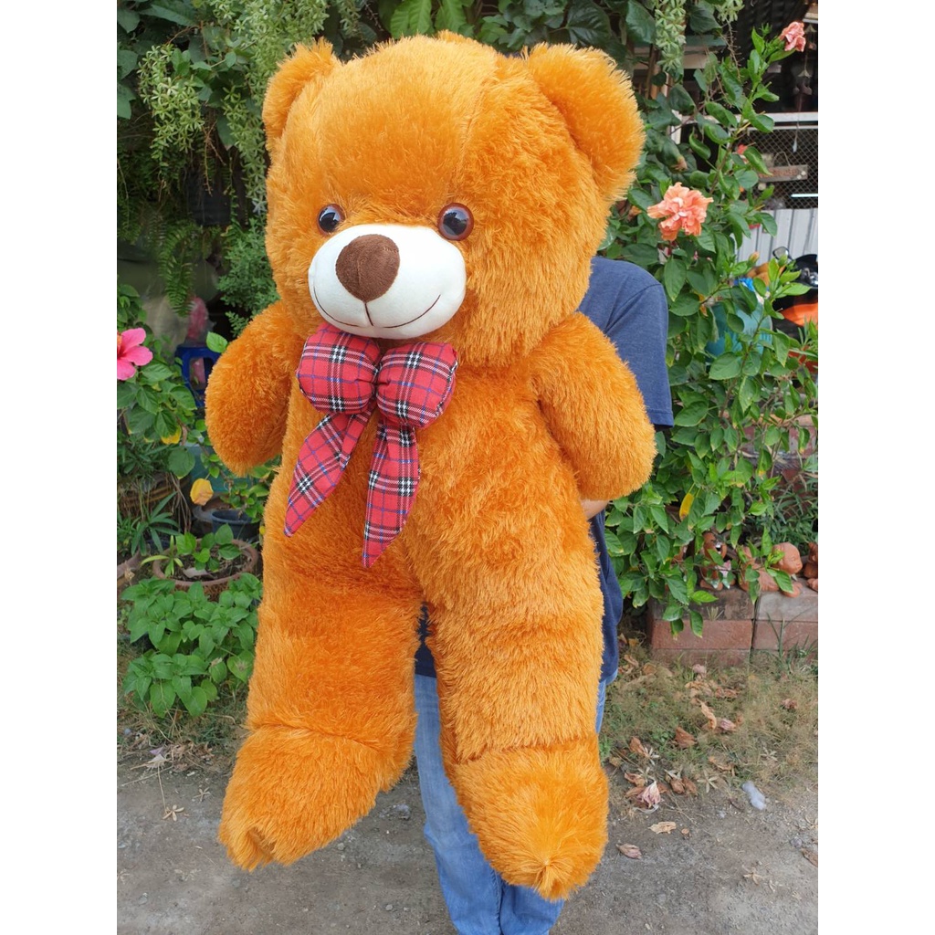 ตุ๊กตาหมีเท็ดดี้ขนปุยโบว์สก็อต ขนาด 65 เซนติเมตร วัดแนวตรง พรัอมส่ง น่ารัก น่ากอด  พรัอมส่ง