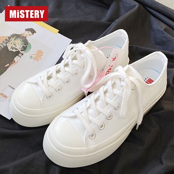 MISTERY รองเท้านักเรียนผู้หญิง รุ่น CALM LOW TOP สีขาว（MIS-508）