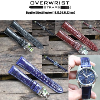 สายนาฬิกา สายหนังจระเข้แท้ overwrist double side alligator strap