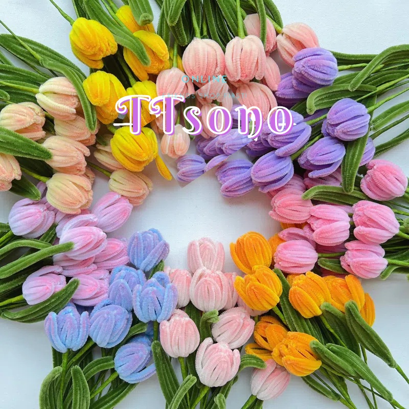 🌷100pcs🌷ลวดกำมะหยี่ เส้นใหญ่ หนาประมาณ 30cm DIYเซทลวดกำมะหยี่ สร้างงานประดิษฐ์ เด็กทำงานฝีมือ งานฝีม