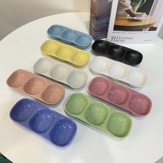 พร้อมส่ง‼️ ถ้วยน้ำจิ้มเซรามิค 2 หลุม และ 3 หลุม