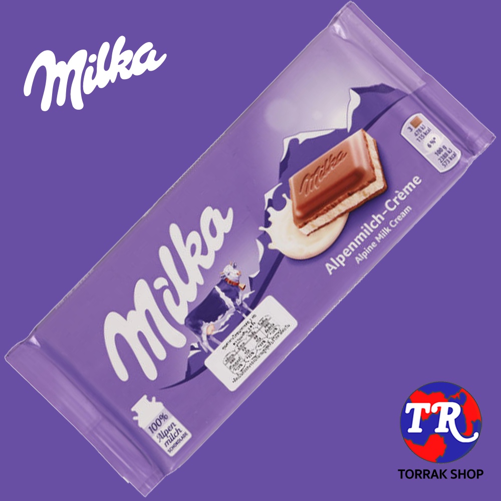 Milka Alpenmilch Chocolate Bar มิลค์ก้า ช็อคโกแลต รส นม 100g