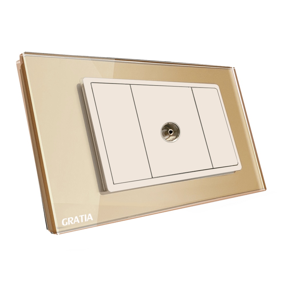 เต้ารับ TV GRATIA กรอบกระจก