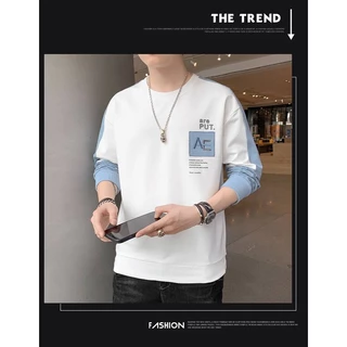 เสื้อแขนยาวผู้ชายเสื้อยืดผู้ชายเรียบง่ายสวมใส่สบายๆ