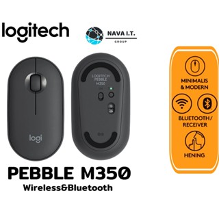 COINSคืน15%⚡FB9JMZV6⚡ LOGITECH PEBBLE M350 BLACK WIRELESS&amp;BLUETOOTH เม้าส์ไร้สาย รับประกันศูนย์ 1 ปี