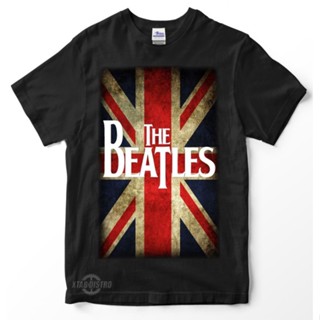 เสื้อยืด พิมพ์ลายธงร็อคแอนด์โรล the beatles 6th BRITISH สไตล์วินเทจ