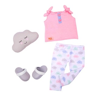 Our Generation PAJAMA W/ CLOUD PRINT &amp; PILLOW OUTFIT BD30433Z