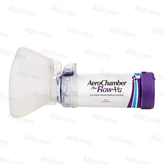 AeroChamber Plus Flow Vu อุปกรณ์พ่นละอองยาแบบมือ กระบอกพ่นยา แอโรเชมเบอร์ ยี่ห้อ Trudell Medical ประเทศแคนาดา (มีขนาด)