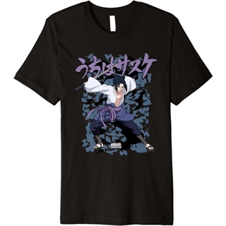 เสื้อยืดลำลองนารูโตะ Naruto Shippuden Sasuke Curse Premium T-Shirt Naruto Mens เสื้อยืด discount เสื้อยืดผู้ชายTEE