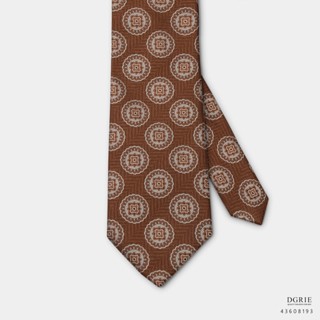 tawny Brown Flower Necktie-เนคไทดอกไม้สีน้ำตาลอ่อน