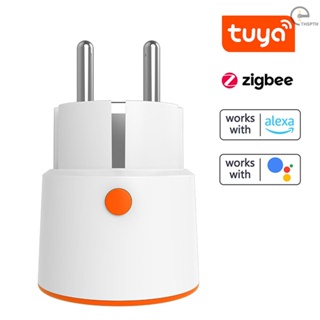 [T&amp;H] Tuya ZigBee 16A เครื่องวัดแรงดันไฟฟ้าอัจฉริยะ ปลั๊ก EU-Plug เร้าท์ไทม์ นับถอยหลัง ใช้แอปโทรศัพท์ ควบคุมด้วยแอปพลิเคชัน สําหรับใช้ในบ้าน