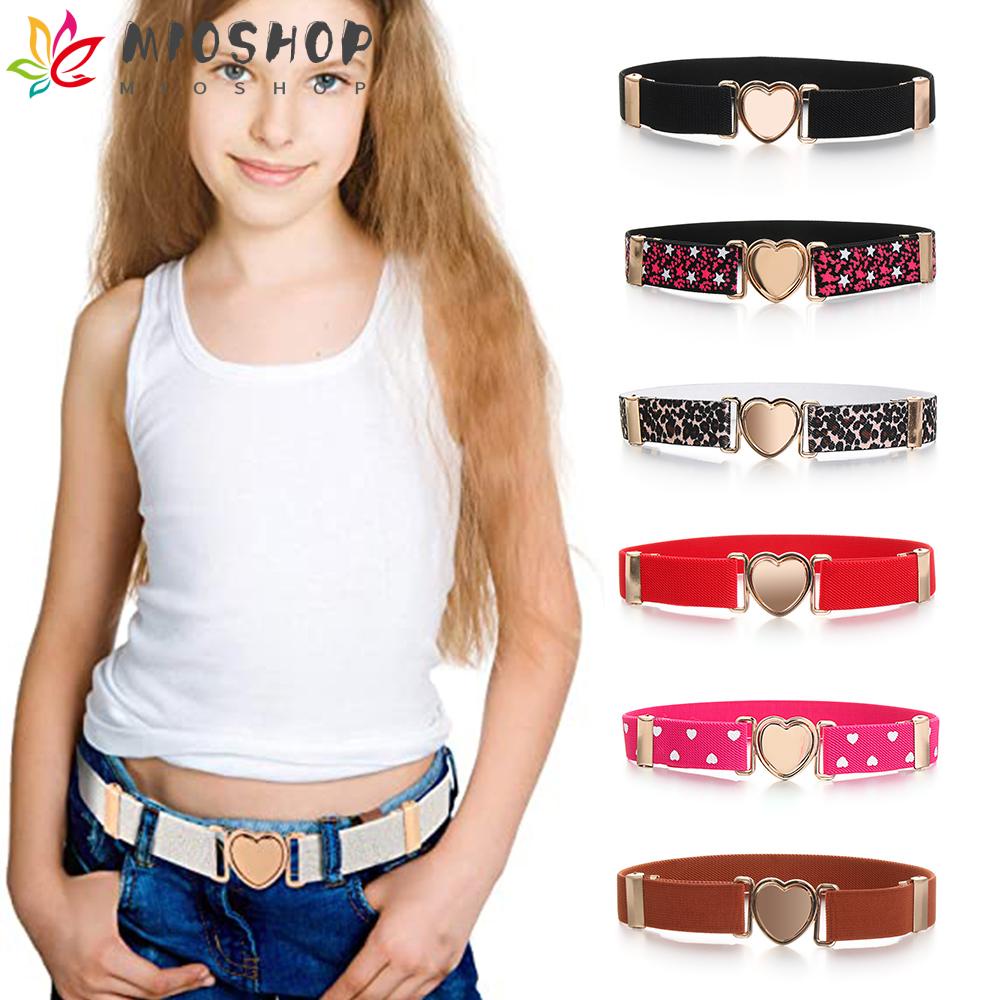 Mioshop เข็มขัดรูปหัวใจ อุปกรณ์เสริมสำหรับเด็ก ทันสมัย ​​และปรับได้