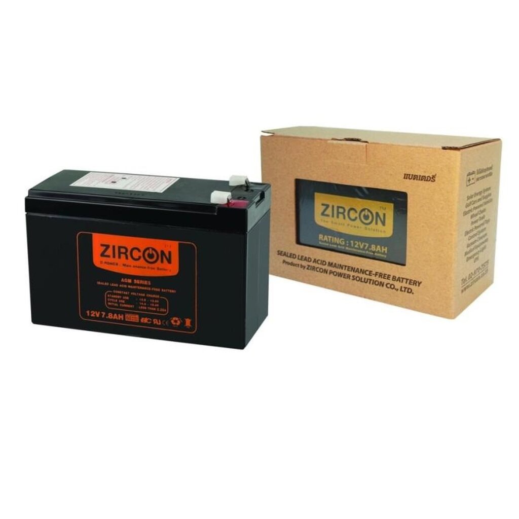 ⚡️กรุงเทพฯด่วน1ชั่วโมง⚡️ ZIRCON BATTERY 12V 7.8AH แบตเตอรี่แห้ง แบบปิดผนึก ไม่ต้องเติมน้ำกลั่น ประกัน 1 ปี