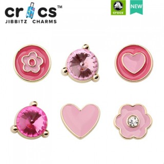 jibbitz crocs charms ตัวติดรองเท้า แท้ jibbitz ชุดสูทเพชรสีชมพู ของตกแต่ง DIY คุณภาพสูง