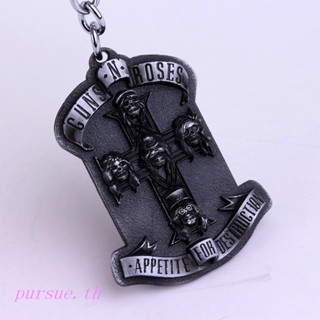 【จัดส่งครบ 199 หยวน】พร้อมสต็อก ~ ปืน N Roses Guns N Roses &amp; Roses Band Metal Keychain Rock Band สินค้าพวงกุญแจ