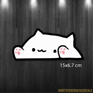 สติกเกอร์memeแมว bongo cat  สติกเกอร์น่ารัก แต่งรถยนต์ มอเตอร์ไซค์ laptop computer งานพิมพ์