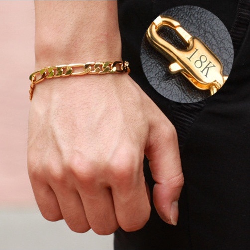 สร้อยข้อมือทอง 18K แฟชั่นสําหรับผู้ชาย