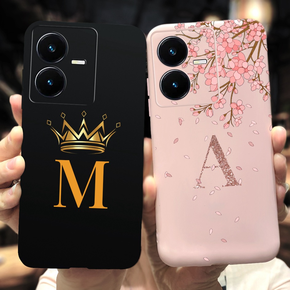 เคสซิลิโคนนิ่ม ลายตัวอักษรน่ารัก สําหรับ Vivo Y22s V2206 Vivo Y22 2022 V2207 VivoY22 Y 22