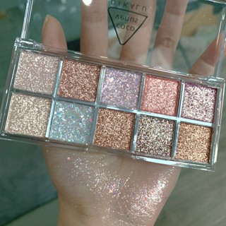 Thin flash ten-color sequins eye shadow Cowherd powder pearl matte glitter powder sparkle eye shadow parity earth color niche new style