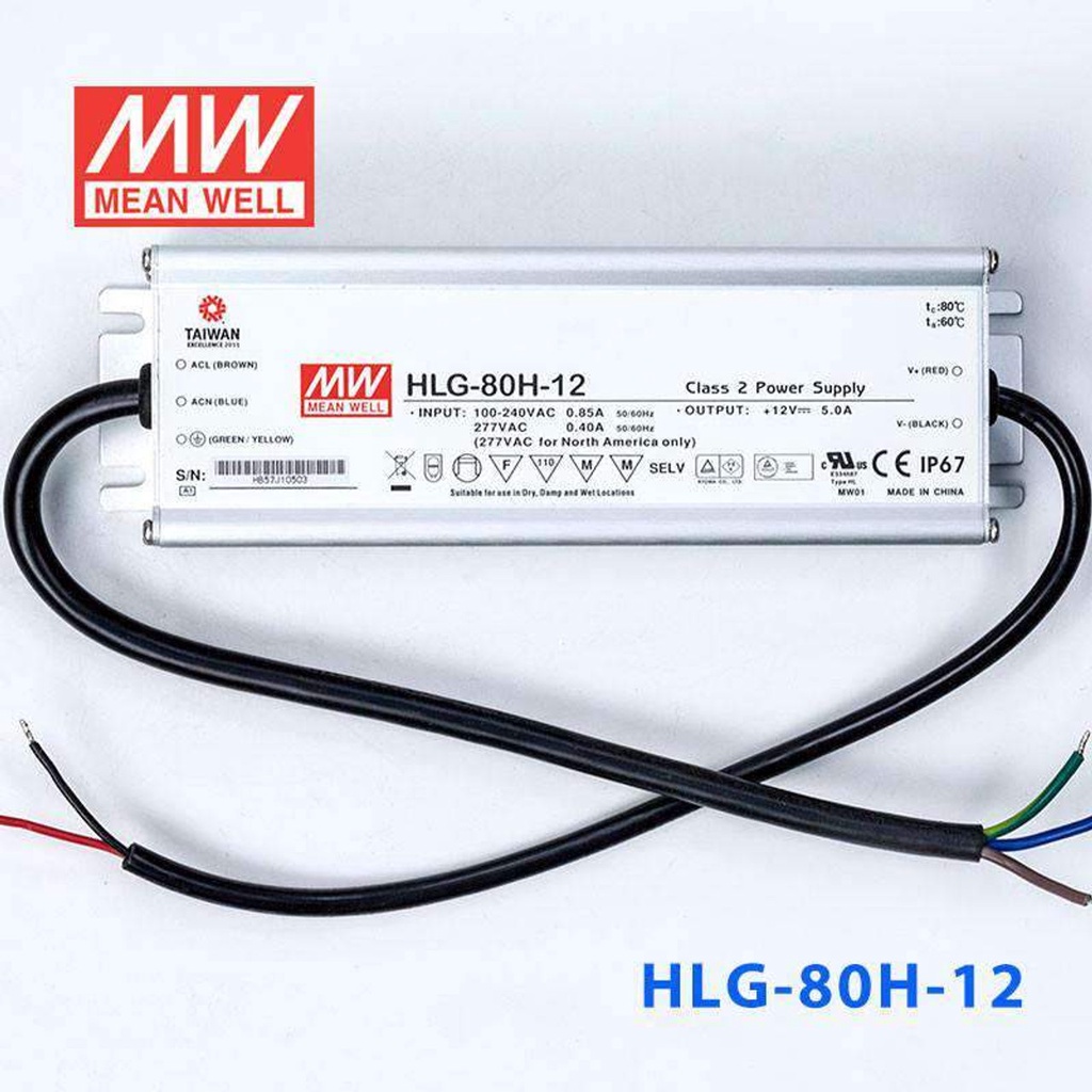 MEANWELL พาวเวอร์ซัพพลาย HLG-80H-12, HLG-80H-12A, HLG-80H-12B