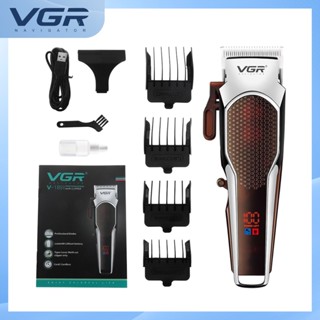 VGR V-189 Clipper ผมไฟฟ้าแบบชาร์จเครื่องโกนหนวด Clipper ไร้สายมีดโกน Clipper ชายใบมีดตัดผม Professional Hair Clipper