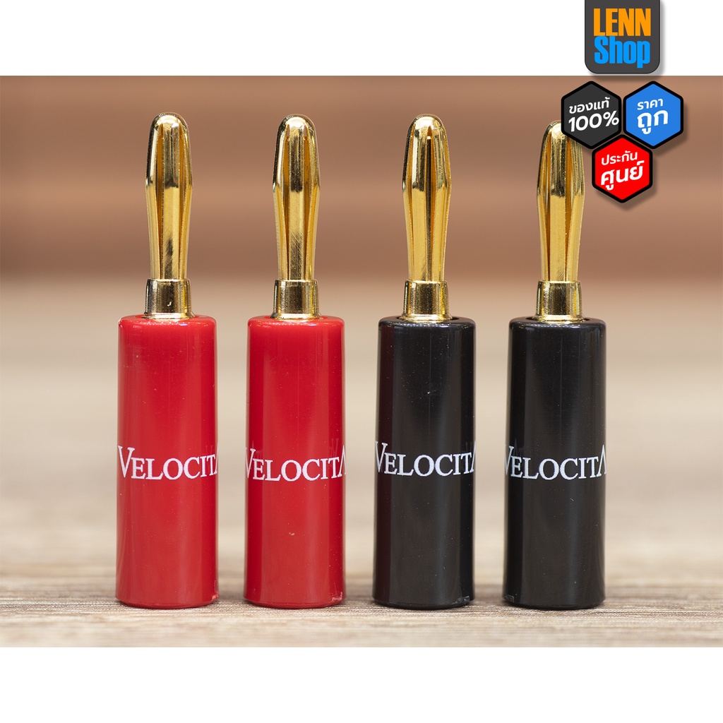 VELOCITA : Banana Speaker Plugs - GoldPlate 24K 4 Pcs. Banana Audio Grade / LENNSHOP / Velocita